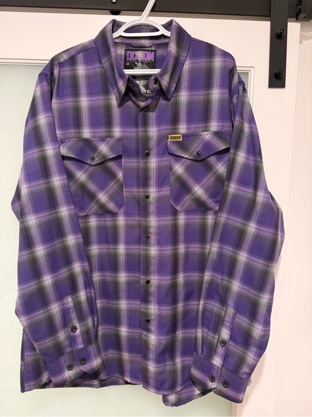 DIXXON Purple Plaid Long-Sleeve Button Down Work Shirt